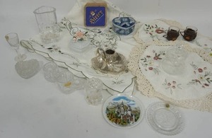 lot 62 image: Assorted Collectibles Including Advertising Cup Vintage Glass Mug in Faux Tree Stump...