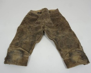 lot 64 image: Youth Brown Leather Classic Knee-Length Lederhosen...