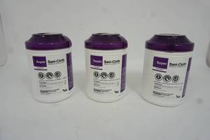 lot 143 image: (3) Containers Super Sani-Cloth Germicidal Disposable Wipes...
