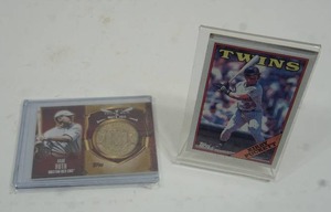 lot 189 image: Collectible Sports Trading Cards...Topps MN Twins Kirby Pucket, Babe Ruth Commemorative Medallion Card...