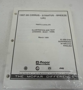 lot 255 image: 1997-1999 Cirries parts Catalog-  The Mopar Differences