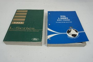 lot 266 image: Vintage Automobile Service Shop Manuals...1996 Ford L-Series Heavy Duty Truck, 1993 Ford L-Series Truck Powertrain Drivetrain Service Repair Manual