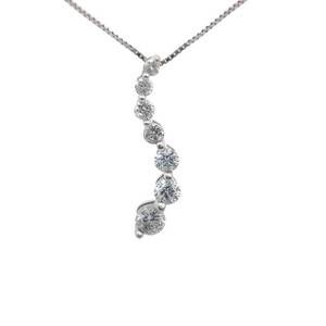 0.50ct Sparkling Diamond Classic Curved Journey Pendant in 14k White Gold Retail $1,890 VIDEO