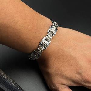 Mens Noticeable 3.50 Carat Geometric Bar Link Statement Bracelet in 14k White Gold - Heavyweight 39.40 Grams Retail $9800 VIDEO