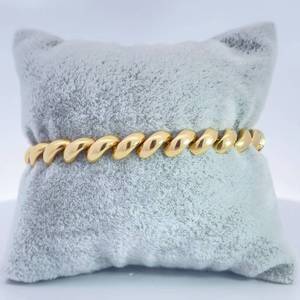 Aurafin Macaroni Marco Link Bracelet in Brightly Polished 14k Yellow Fine Gold Retail $2700