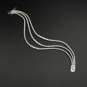 9.05 Carat Diamond Triple Strand Three Row Tennis Bracelet in 18k White Gold Retail Appraisal Value $56,290