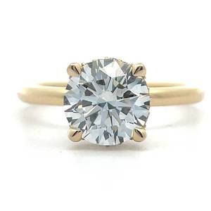 2.16 Carat Round Diamond Solitaire Hidden Halo Engagement Ring in 14k Yellow Gold Retail $7750 VIDEO