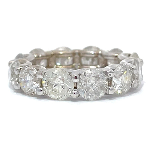 8.68 Carat Round Brilliant Cut Diamond Eternity Ring in 14k White Gold Appraisal Value $35,260.00 VIDEO