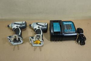 lot 46 image: 2 Makita Impact Drivers with Battery Charger