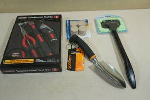 lot 202 image: Assorted Tools - Toolrich Set, Windshield Cleaner, Trowel, Pads