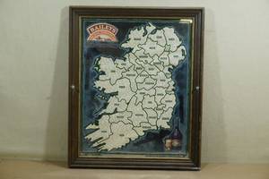 lot 216 image: Baileys Irish Cream Irish Name Map Bar Sign