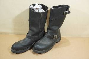 lot 227 image: Black Leather Harley Davidson Motorcycle Boots - Mens 12