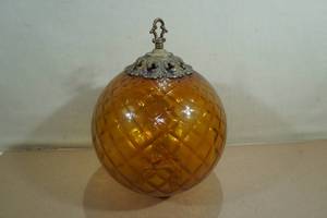 lot 234 image: Antique Cut Glass Light Fixture Globe