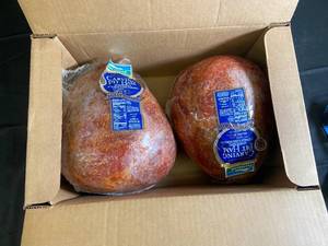 lot 4 image: Hickory Smoked Carving Ham - Case of 2 32.85Lbs Best by 03092023
