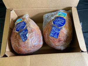 lot 10 image: Hickory Smoked Carving Ham - Case of 2 31.15Lbs Best by 03092023