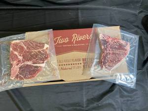 lot 54 image: Case of Two Rivers Beef T-Bone Steak 6.80Lbs&nbspPack date 5112023