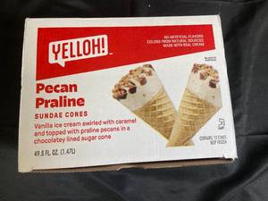 lot 46 image: Yelloh Pecan Praline Sundae Cones - 12 Total