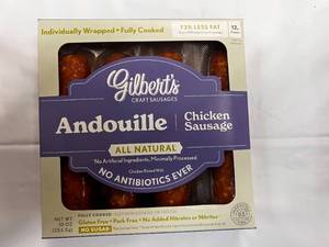 lot 20 image: 10x 10 oz Packages Gilberts Andouille Chicken Sausages