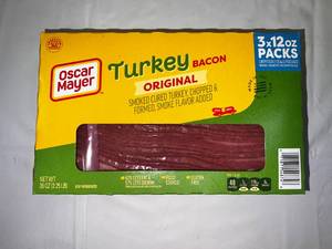 lot 24 image: 3x 12 oz Packages Oscar Meyer Turkey Bacon
