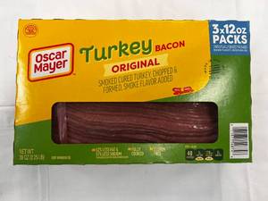 lot 27 image: 3x 12 oz Packages Oscar Meyer Turkey Bacon