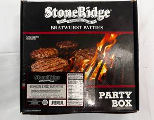 lot 47 image: 1 Party Pack 20ct Mushroom & Swiss  Bratwurst Patties