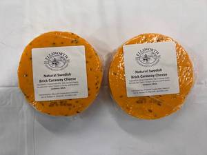 lot 57 image: 2x Natural Swedish Brick Caraway Cheese