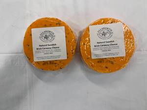 lot 59 image: 2x Natural Swedish Brick Caraway Cheese