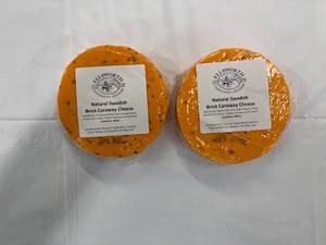 lot 60 image: 2x Natural Swedish Brick Caraway Cheese