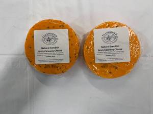 lot 61 image: 2x Natural Swedish Brick Caraway Cheese