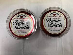 lot 97 image: 2x 38oz Tubs Olde-Fashoned Hand Dipped Peanut Brittle