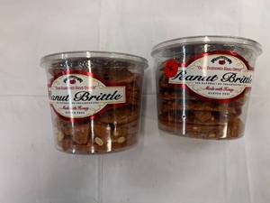 lot 100 image: 2x 38oz Tubs Olde-Fashoned Hand Dipped Peanut Brittle