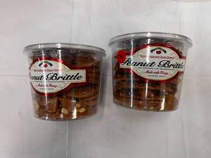 lot 101 image: 2x 38oz Tubs Olde-Fashoned Hand Dipped Peanut Brittle