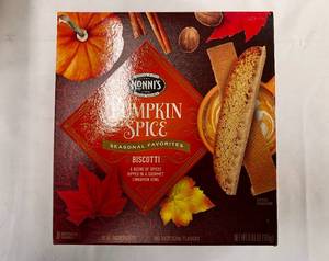 lot 137 image: 6x 8ct Boxes Pumpkin Biscotti & Log Cabin Pancake Mix