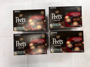 lot 156 image: 4x 10ct Peets Peppermint Mocha Kcups