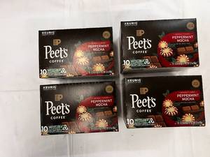 lot 157 image: 4x 10ct Peets Peppermint Mocha Kcups