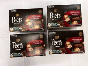 lot 159 image: 4x 10ct Peets Peppermint Mocha Kcups