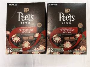 lot 163 image: 2x 22ct Peets Peppermin Mocha K-cups