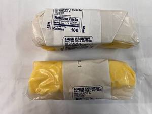lot 195 image: 2x 1lb Amish Country Salted Roll Butter