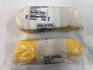 lot 196 image: 2x 1lb Amish Country Salted Roll Butter