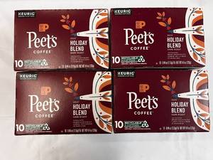 lot 201 image: 4x 10ct Peets Holiday Blend Dark Roast K-cups