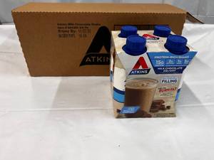 lot 264 image: 3x 4 Pack Atkins Milk Chocolate
