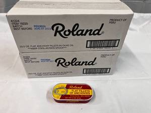 lot 294 image: 2x 25-2oz Flats Roland Anchovies 82023