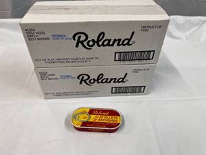 lot 295 image: 2x 25-2oz Flats Roland Anchovies 82023