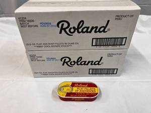 lot 297 image: 2x 25-2oz Flats Roland Anchovies 82023