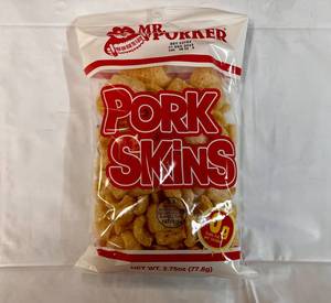 lot 309 image: 16x 2.75oz Bags Mr. Porker Pork Skins 122023