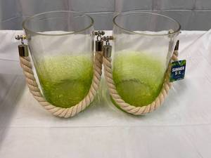 lot 313 image: 2 Summer Sol Glass Lanterns