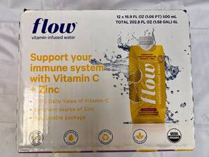 lot 316 image: 12x 16.9oz Flow Vitamin-Infused Water-Lemon