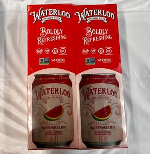 lot 323 image: 2x 12 Pack Waterloo Sparkling Water- Watermelon