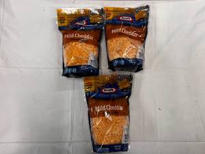 lot 79 image: 3x 16 oz Bags  Kraft Mild Shredded Cheddar