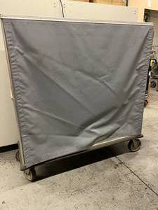 lot 4 image: MSRP $2500 Metro T563A Heavy-Duty Aluminum & Steel Enclosed Linen Cart with Flap Cover - Great Condition However 1 Wheel We Call Wonky As It Likes To Go Its Own Way  These Carts Are Very Hard To Find